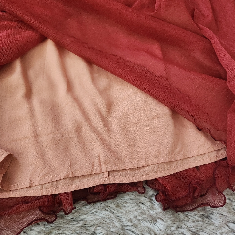 Anthropologie Let Me Be Ombre Strapless Maxi Dress Pink‎ Women's Size Large - Picture 7 of 12